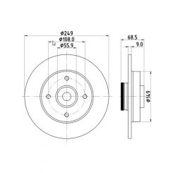 Bremtec Euro-Line Disc Brake Rotor (Single) 249mm
