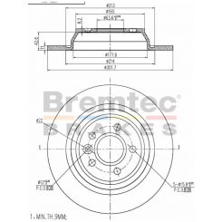 Bremtec Euro-Line Disc Brake Rotor (Pair) 301.7mm