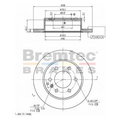 Bremtec Euro-Line Disc Brake Rotor (Pair) 298mm
