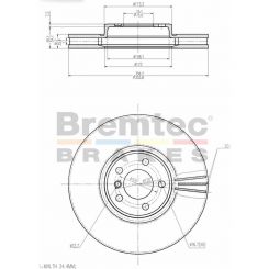 Bremtec Euro-Line Disc Brake Rotor (Single) 356.00mm
