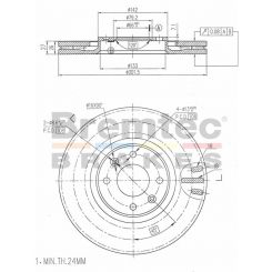 Bremtec Euro-Line Disc Brake Rotor (Pair) 301.5mm