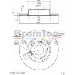 Bremtec Euro-Line Disc Brake Rotor (Pair) 276.00mm