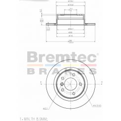 Bremtec Euro-Line Disc Brake Rotor (Pair) 295.8mm