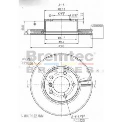 Bremtec Euro-Line High Grade Disc Brake Rotor (Pair) 300mm