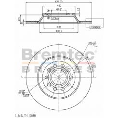 Bremtec Euro-Line Disc Brake Rotor (Pair) 301.7mm