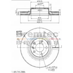 Bremtec Euro-Line Disc Brake Rotor (Pair) 320.8mm