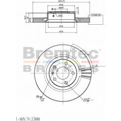 Bremtec Euro-Line Disc Brake Rotor (Single) 313.75mm