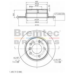 Bremtec Euro-Line Disc Brake Rotor (Single) 279.80mm