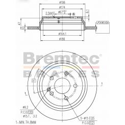 Bremtec Euro-Line Disc Brake Rotor (Pair) 296mm
