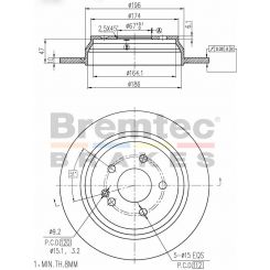 Bremtec Euro-Line Disc Brake Rotor (Pair) 296mm