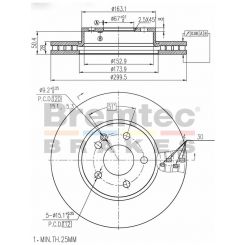Bremtec Euro-Line Disc Brake Rotor (Pair) 299.5mm