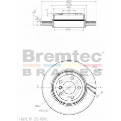 Bremtec Euro-Line Disc Brake Rotor (Single) 320mm