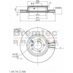Bremtec Euro-Line Disc Brake Rotor (Pair) 324.8mm