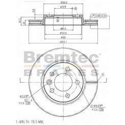 Bremtec Euro-Line High Grade Disc Brake Rotor (Pair) 293.7mm