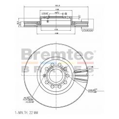 Bremtec Euro-Line High Grade Disc Brake Rotor (Pair) 312mm