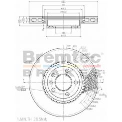 Bremtec Euro-Line Disc Brake Rotor (Single) 333.00mm