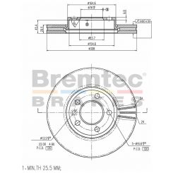 Bremtec Euro-Line High Grade Disc Brake Rotor (Pair) 308mm