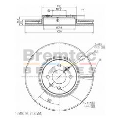Bremtec Euro-Line Disc Brake Rotor (Pair) 300mm