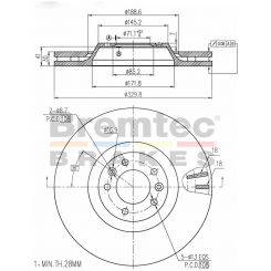 Bremtec Euro-Line Disc Brake Rotor (Pair) 329.8mm