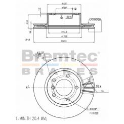 Bremtec Euro-Line Disc Brake Rotor (Pair) 291.8mm