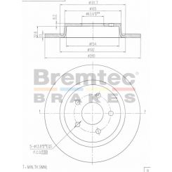 Bremtec Euro-Line Disc Brake Rotor (Pair) 279.9mm