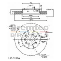 Bremtec Euro-Line High Grade Disc Brake Rotor (Pair) 287.8mm