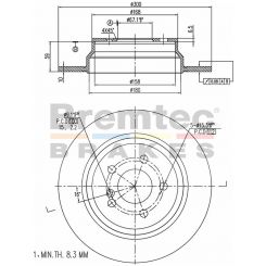 Bremtec Euro-Line Disc Brake Rotor (Pair) 300mm
