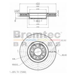 Bremtec Euro-Line Disc Brake Rotor (Single) 315.70mm