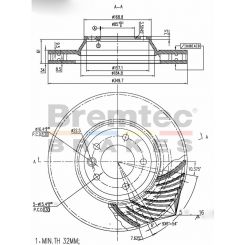 Bremtec Euro-Line High Grade Disc Brake Rotor Left (Single) 350mm