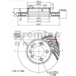 Bremtec Euro-Line High Grade Disc Brake Rotor Left (Single) 330mm