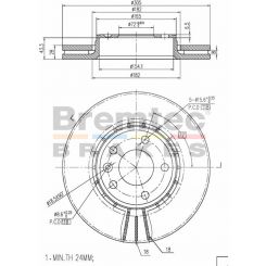 Bremtec Euro-Line Disc Brake Rotor (Pair) 305.3mm