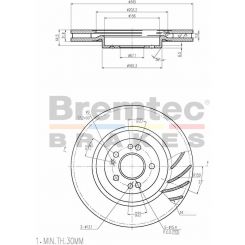 Bremtec Euro-Line Disc Brake Rotor (Pair) 345mm