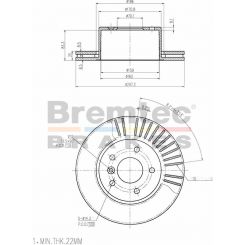 Bremtec Euro-Line Disc Brake Rotor (Single) 297.2mm