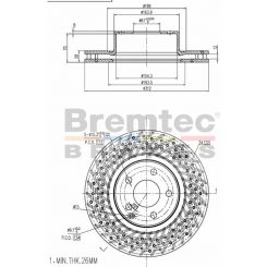 Bremtec Euro-Line High Grade Disc Brake Rotor (Single) 312mm