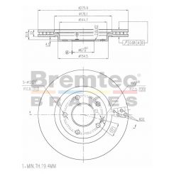 Bremtec Euro-Line Disc Brake Rotor (Pair) 275.90mm