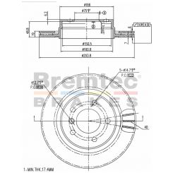 Bremtec Euro-Line Disc Brake Rotor (Pair) 293.8mm