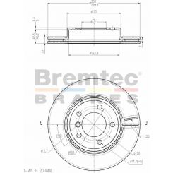 Bremtec Euro-Line Disc Brake Rotor (Pair) 299.8mm