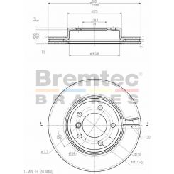 Bremtec Euro-Line Disc Brake Rotor (Pair) 299.8mm