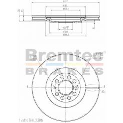 Bremtec Euro-Line Disc Brake Rotor (Single) 312.00mm