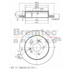 Bremtec Euro-Line Disc Brake Rotor (Single) 284.80mm