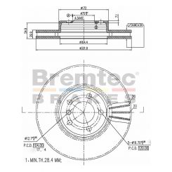 Bremtec Euro-Line Disc Brake Rotor (Pair) 332mm