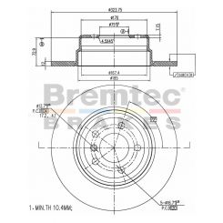 Bremtec Euro-Line Disc Brake Rotor (Single) 323.8mm