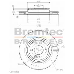 Bremtec Euro-Line Disc Brake Rotor (Pair) 275.8mm