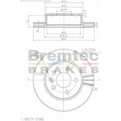 Bremtec Euro-Line Disc Brake Rotor (Pair) 275.8mm