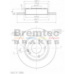 Bremtec Euro-Line Disc Brake Rotor (Single) 260mm
