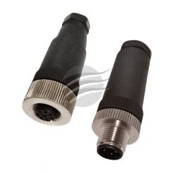 Digisafe M12 Male Connector Straight, 4 Poles 4 Wires