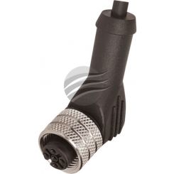 Digisafe M12 Female Cable Connector 90 Angled, 4 Poles 4 Wires Pvc