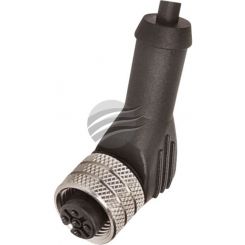 Digisafe M12 Female Cable Connector 90 Angled, 4 Poles 4 Wires Pvc