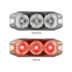 Autolamps Red 3 Module LED Emergency Lamp 12/24V Flush Mount 25cm