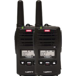 GME 1W Uhf 80 Channel Handheld Twin Pack Radios Rechargeable Batts Char